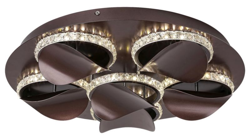 Lampa sufitowa wisząca Rabalux Capriana 0516 brązowy metalik kryształowa wbudowany LED 36W 1 szt.