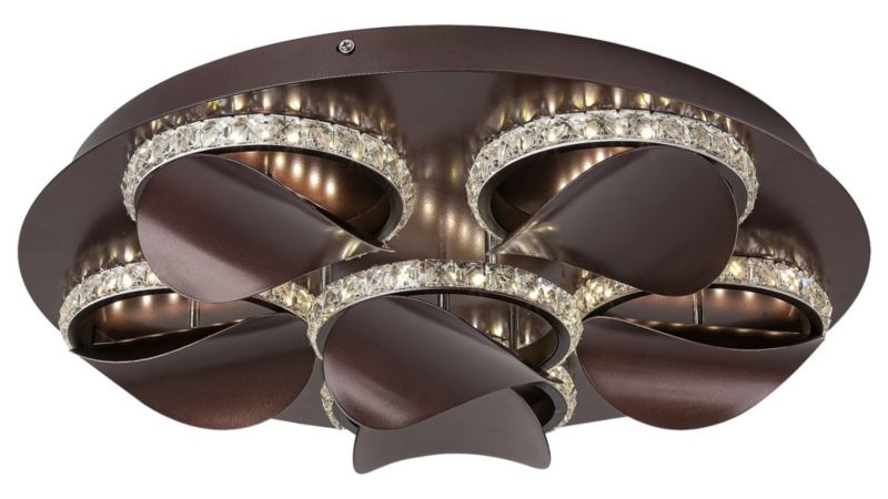 Lampa sufitowa wisząca Rabalux Capriana 0516 brązowy metalik kryształowa wbudowany LED 36W 1 szt.