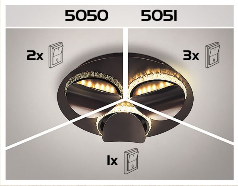 Lampa sufitowa wisząca Rabalux Capriana 0516 brązowy metalik kryształowa wbudowany LED 36W 1 szt.
