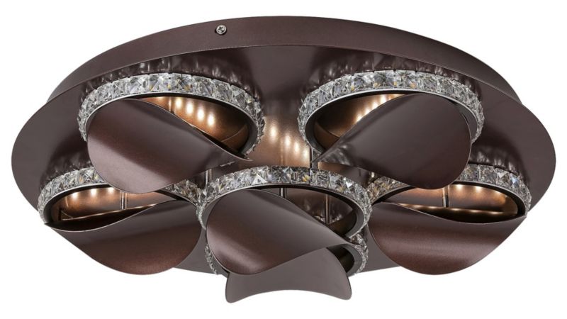 Lampa sufitowa wisząca Rabalux Capriana 0516 brązowy metalik kryształowa wbudowany LED 36W 1 szt.