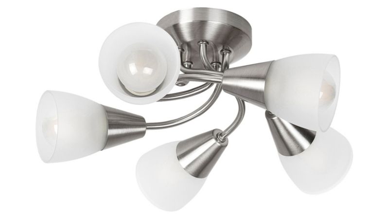 Lampa sufitowa wisząca Rabalux Connor chrom satynowany-szkło opalizowane wym: 14,5 x 34 x 34 cm 5xE14 x  1 szt.