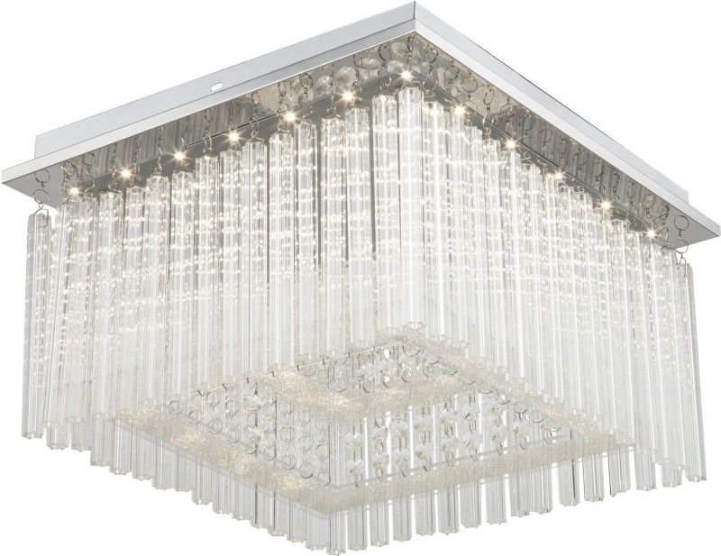 Lampa sufitowa wisząca Rabalux Danielle chromowana kryształ przezroczysty wym: 17 x 36 x 36 cm wbudowany LED 21W 1 szt.
