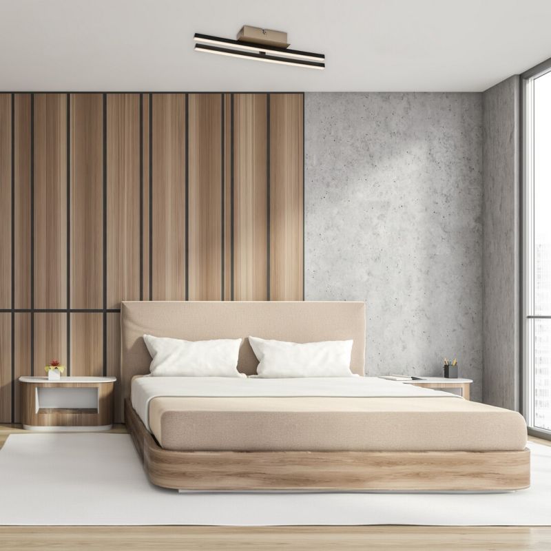 Lampa sufitowa wisząca Rabalux Demir 3966 czarno-złota-biała nowoczesna wbudowany LED 16W 1 szt.