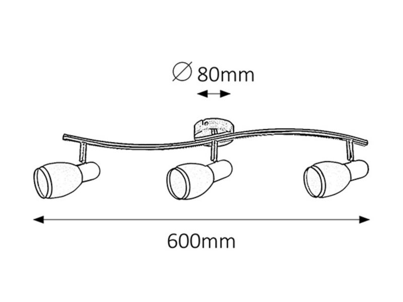 Lampa sufitowa wisząca Rabalux Elite chromowana biała wym: 18 x 60 x 8 cm 3xE14 x  1 szt.