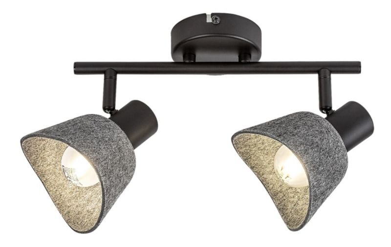 Lampa sufitowa wisząca Rabalux Farelia popielato-czarna wym: 21 x 28 x 11 cm 2xE14 x  1 szt.