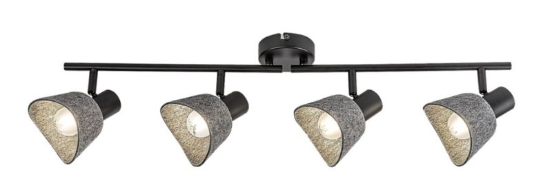 Lampa sufitowa wisząca Rabalux Farelia popielato-czarna wym: 21 x 70 x 11 cm 4xE14 x  1 szt.