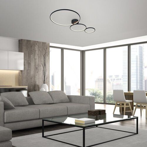 Lampa sufitowa wisząca Rabalux Formand 2976 czarno-biała ring wbudowany LED 38W 1 szt.