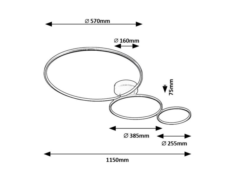 Lampa sufitowa wisząca Rabalux Formand 2976 czarno-biała ring wbudowany LED 38W 1 szt.
