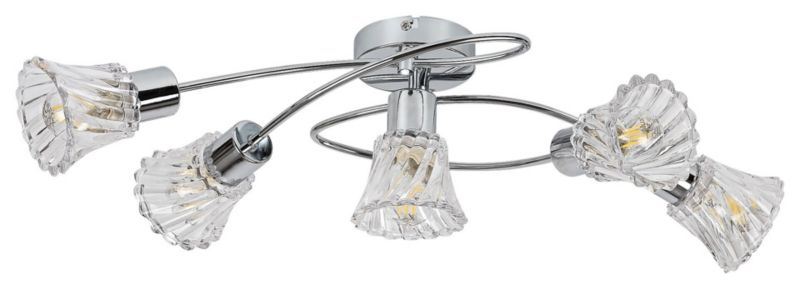 Lampa sufitowa wisząca Rabalux Hestia 3043 chromowana przezroczysty styl klasyczny 5xE14 x 1 szt.
