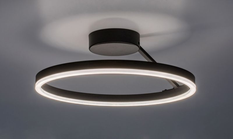 Lampa sufitowa wisząca Rabalux Isaure 3027 czarno-biała ring wbudowany LED 24W 1 szt.