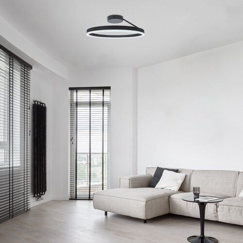 Lampa sufitowa wisząca Rabalux Isaure 3027 czarno-biała ring wbudowany LED 24W 1 szt.