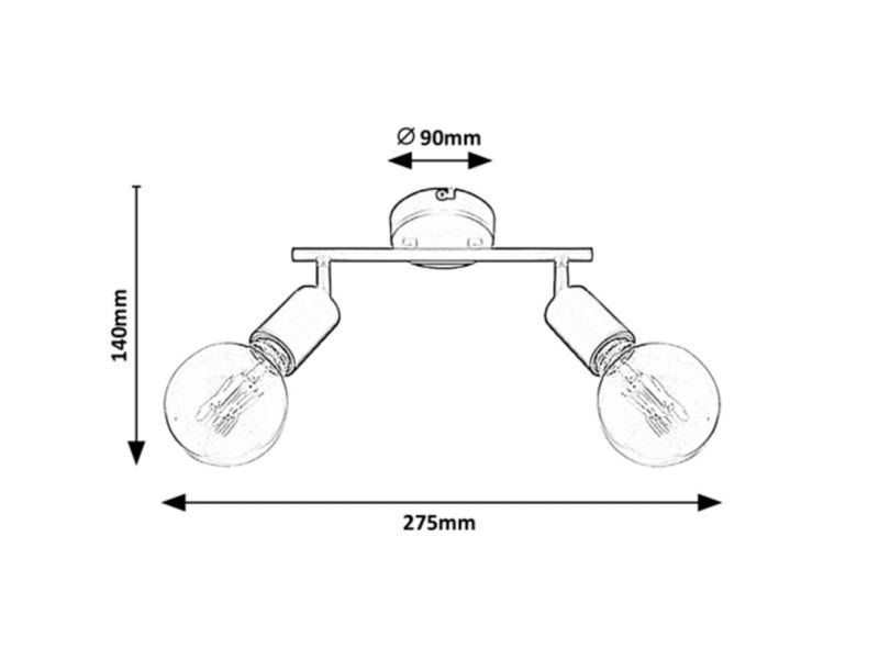 Lampa sufitowa wisząca Rabalux Lamar 9870 czarna industrialna 2xE27 x 40W 1 szt.
