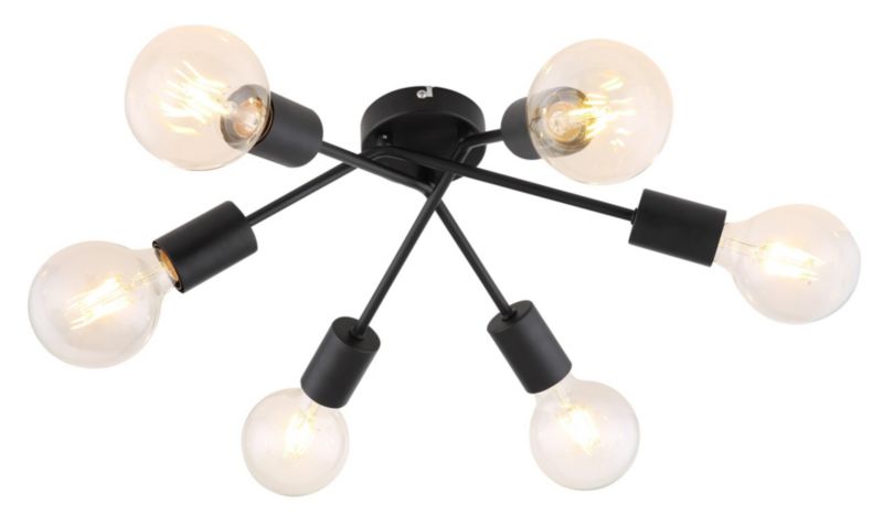 Lampa sufitowa wisząca Rabalux Lamar 9900 czarna industrialna 6xE27 x 1 szt.