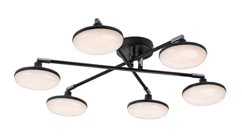 Lampa sufitowa wisząca Rabalux Madi 0637 czarny matowa-biała nowoczesna wbudowany LED 24W 1 szt.