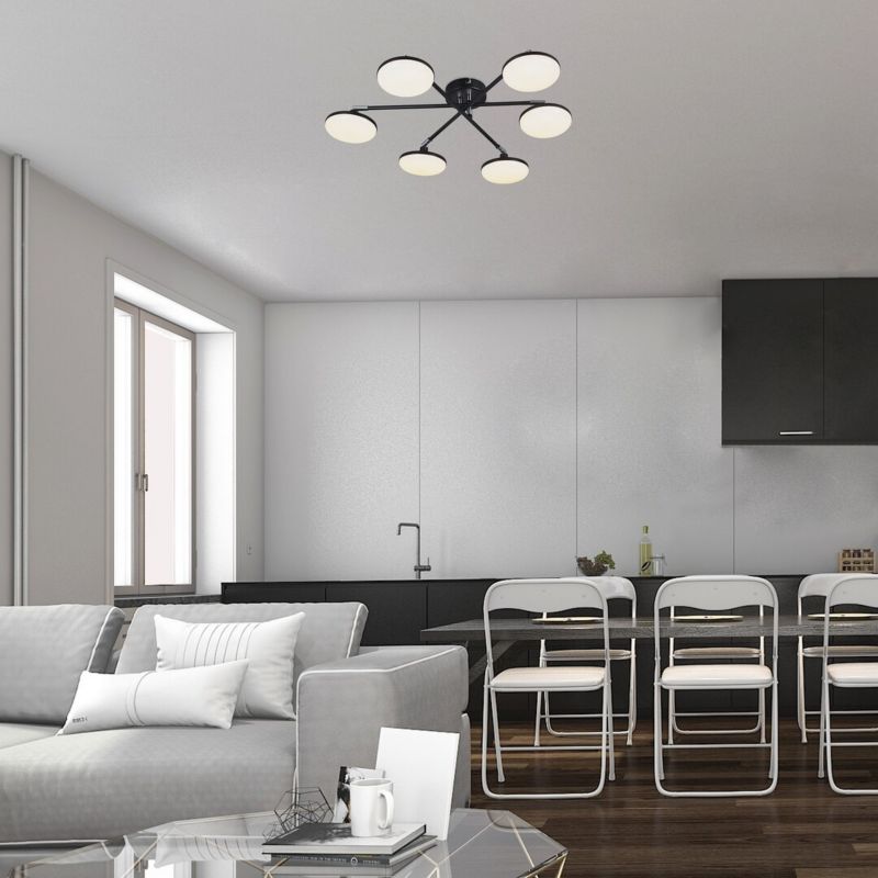 Lampa sufitowa wisząca Rabalux Madi 0637 czarny matowa-biała nowoczesna wbudowany LED 24W 1 szt.