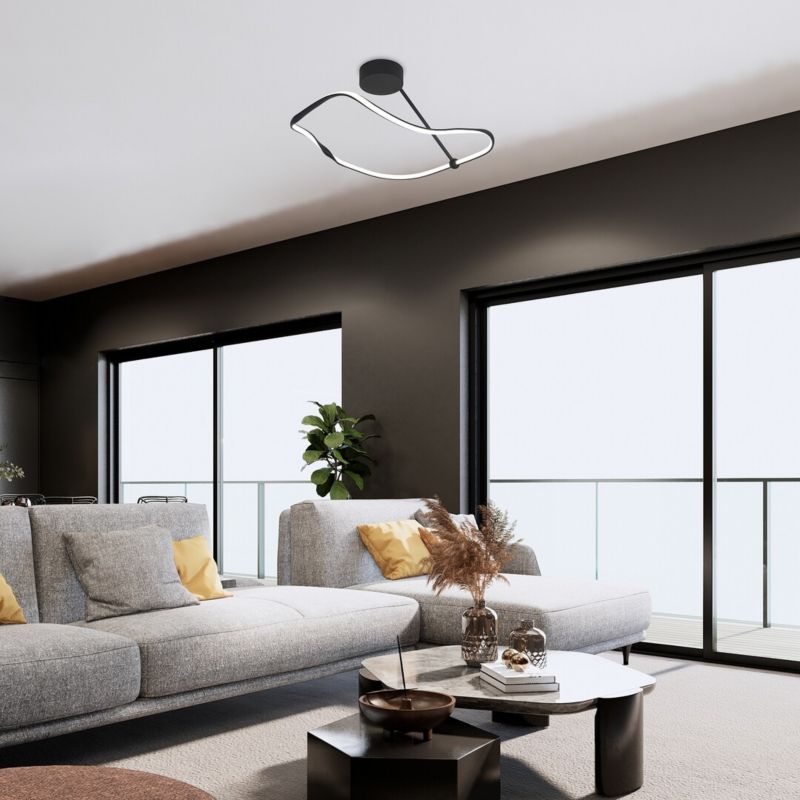 Lampa sufitowa wisząca Rabalux Mirossi 0941 czarno-biała nowoczesna wbudowany LED 38W 1 szt.