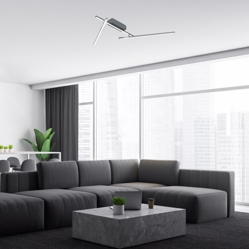 Lampa sufitowa wisząca Rabalux Negan srebrno-biała wym: 8,5 x 114 x 114 cm wbudowany LED 24W 1 szt.