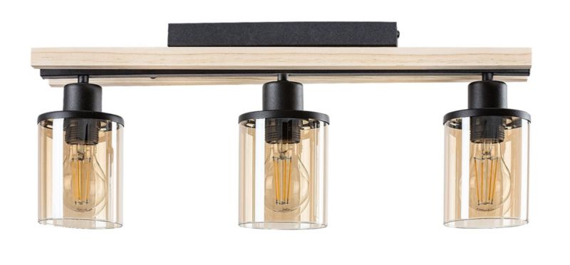 Lampa sufitowa wisząca Rabalux Niylah czarno-bursztynowy wym: 21,5 x 55 x 9,5 cm 3xE27 x  1 szt.