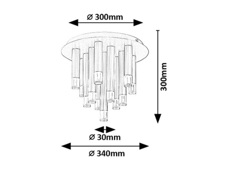 Lampa sufitowa wisząca Rabalux Ramira 3546 czarno-przezroczysty nowoczesna 13xG9 x 1 szt.