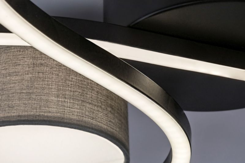 Lampa sufitowa wisząca Rabalux Shiena czarny matowa-popielaty wym: 10 x 60 x 54 cm wbudowany LED 38W 1 szt.