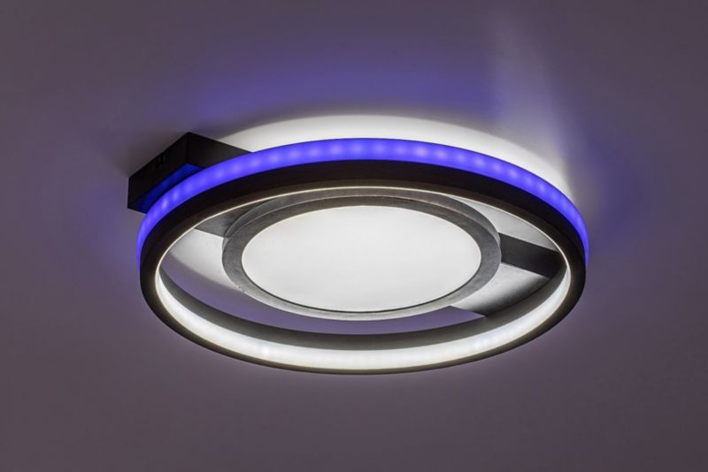 Lampa sufitowa wisząca Rabalux Shirin 4017 czarno-biała pilot wbudowany LED 40W 1 szt.