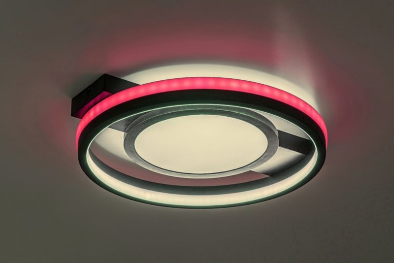 Lampa sufitowa wisząca Rabalux Shirin 4017 czarno-biała pilot wbudowany LED 40W 1 szt.