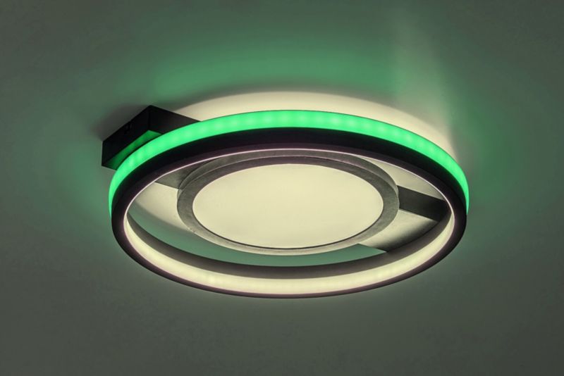 Lampa sufitowa wisząca Rabalux Shirin 4017 czarno-biała pilot wbudowany LED 40W 1 szt.