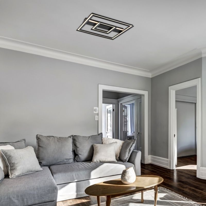 Lampa sufitowa wisząca Rabalux Sidona 0712 czarno-biała nowoczesna wbudowany LED 48W 1 szt.