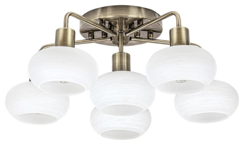 Lampa sufitowa wisząca Rabalux Sorina antyczny mosiądz wym: 20,5 x 48,5 x 48,5 cm 6xE14 x  1 szt.