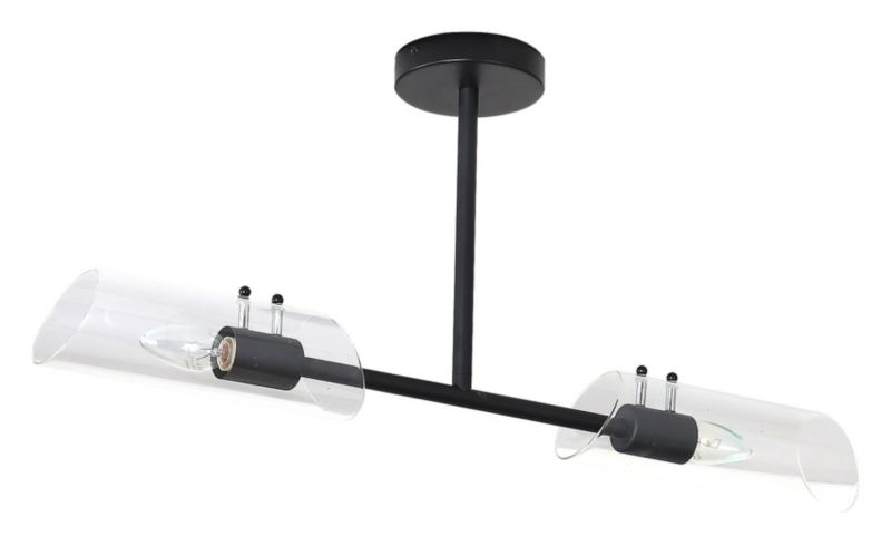 Lampa sufitowa wisząca Rabalux Teodoro czarno-przezroczysty wym: 32 x 73 x 12 cm 2xE14 x  1 szt.