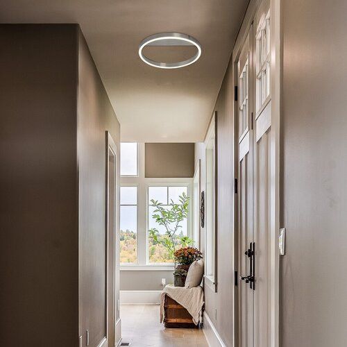 Lampa sufitowa wisząca Rabalux Thrac 3119 szczotkowane aluminiowo-biała ring wbudowany LED 20W 1 szt.