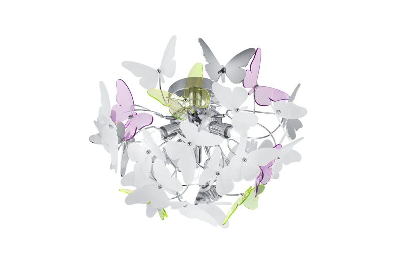 Lampa sufitowa wisząca RL Butterfly 0323 srebrno-wielokolorowy motyle 3xG9 x 28W 1 szt.