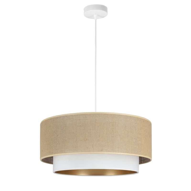 Lampa sufitowa wisząca SARTA HEXE tkanina 1x60W E27 biały juta H0187 1 szt.