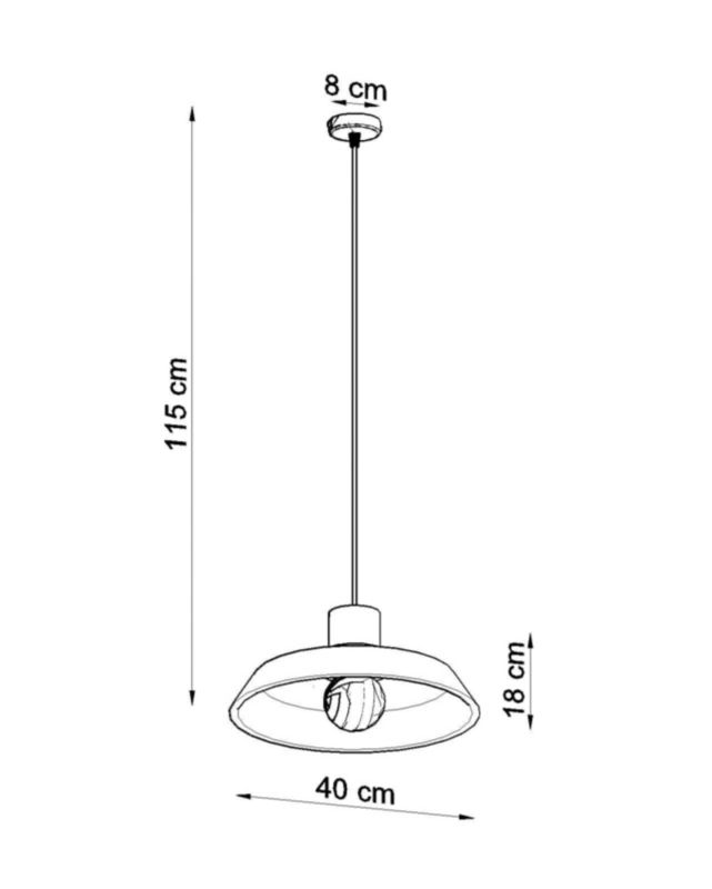 Lampa sufitowa wisząca Sollux Lighting Afra 7812 szaro-jasne drewno szerokość 40 cm 1xE27 x 60W 1 szt.