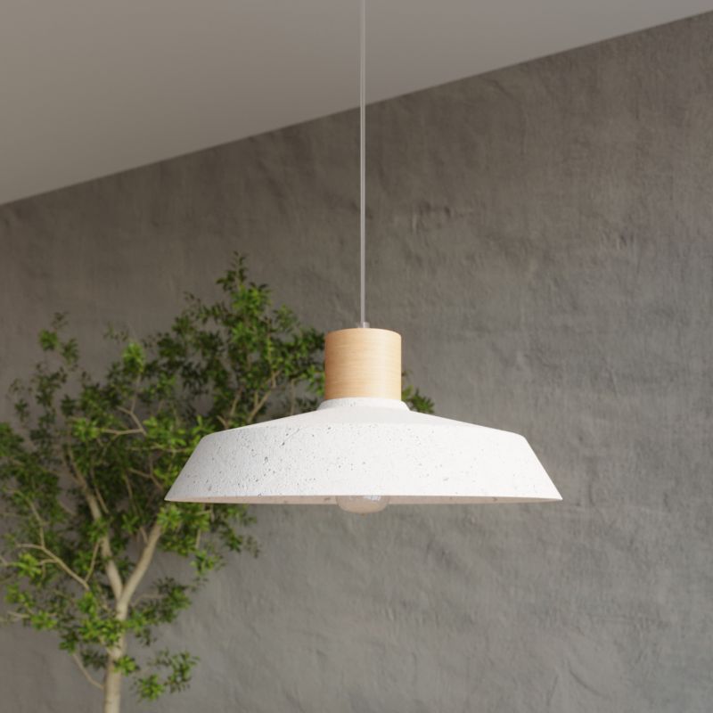 Lampa sufitowa wisząca Sollux Lighting Afra 7812 szaro-jasne drewno szerokość 40 cm 1xE27 x 60W 1 szt.