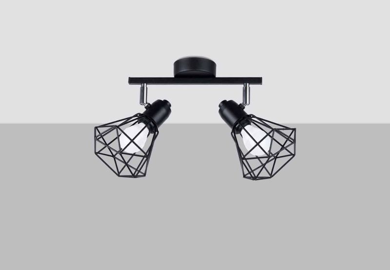 Lampa sufitowa wisząca Sollux Lighting Artemis 8295 czarna-chromowana industrialna 2xE14 x 1 szt.
