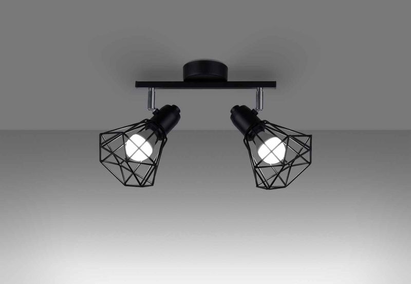 Lampa sufitowa wisząca Sollux Lighting Artemis 8295 czarna-chromowana industrialna 2xE14 x 1 szt.