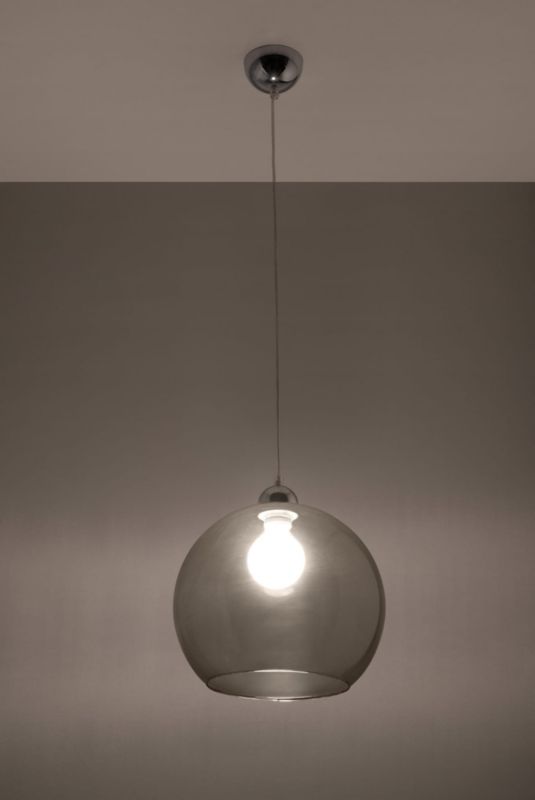 Lampa sufitowa wisząca Sollux Lighting Ball 7492 chromowana-przezroczysty szerokość 30 cm 1xE27 x 60W 1 szt.