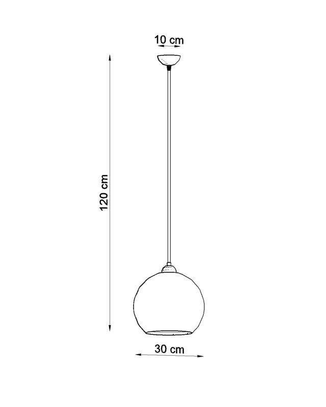 Lampa sufitowa wisząca Sollux Lighting Ball 7522 chromowana-czerwona szerokość 30 cm 1xE27 x 60W 1 szt.