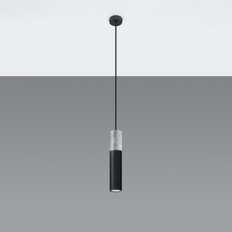 Lampa sufitowa wisząca Sollux Lighting Borgio 6491 czarno-szara ...