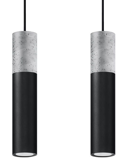 Lampa sufitowa wisząca Sollux Lighting Borgio 6507 czarno-szara szerokość 34 cm 2xGU10 x 40W 1 szt.