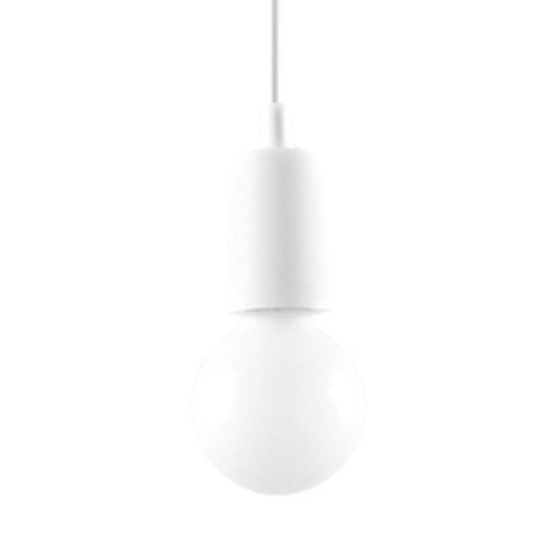 Lampa sufitowa wisząca Sollux Lighting Diego 5685 biała szerokość 10 cm 1xE27 x 60W 1 szt.