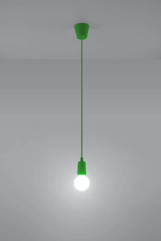 Lampa sufitowa wisząca Sollux Lighting Diego 5807 zielona szerokość 10 cm 1xE27 x 60W 1 szt.