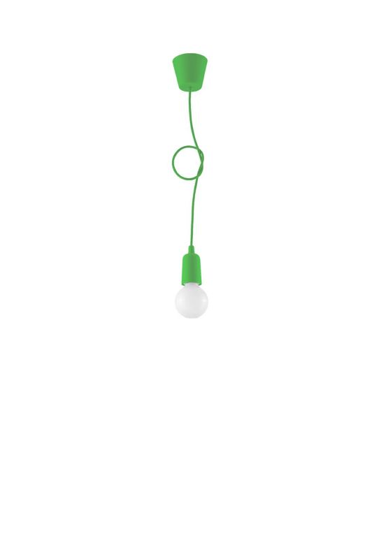 Lampa sufitowa wisząca Sollux Lighting Diego 5807 zielona szerokość 10 cm 1xE27 x 60W 1 szt.