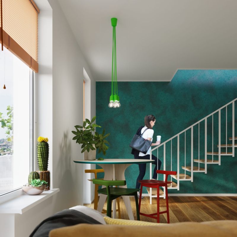 Lampa sufitowa wisząca Sollux Lighting Diego 5807 zielona szerokość 10 cm 1xE27 x 60W 1 szt.