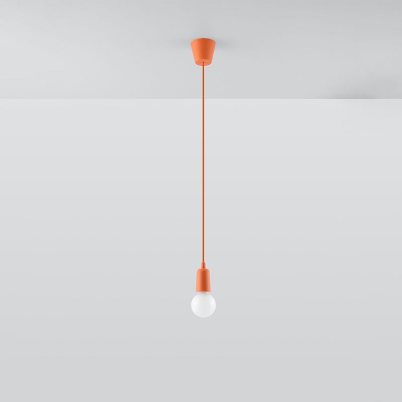 Lampa sufitowa wisząca Sollux Lighting Diego 5838 pomarańczowa szerokość 10 cm 1xE27 x 60W 1 szt.
