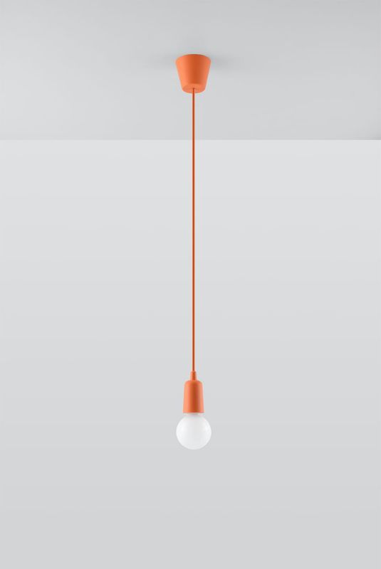 Lampa sufitowa wisząca Sollux Lighting Diego 5838 pomarańczowa szerokość 10 cm 1xE27 x 60W 1 szt.