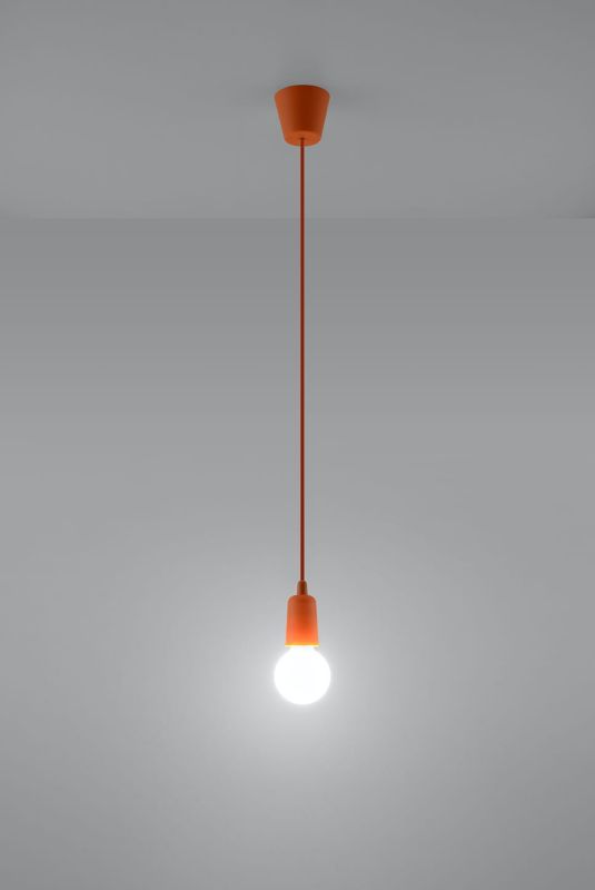 Lampa sufitowa wisząca Sollux Lighting Diego 5838 pomarańczowa szerokość 10 cm 1xE27 x 60W 1 szt.