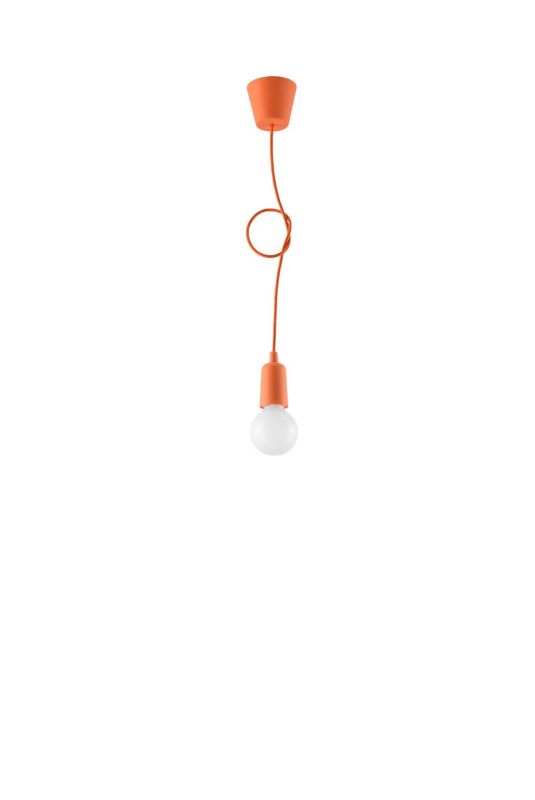 Lampa sufitowa wisząca Sollux Lighting Diego 5838 pomarańczowa szerokość 10 cm 1xE27 x 60W 1 szt.