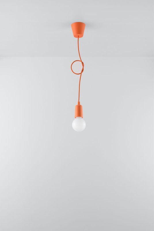 Lampa sufitowa wisząca Sollux Lighting Diego 5838 pomarańczowa szerokość 10 cm 1xE27 x 60W 1 szt.